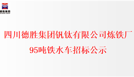 四川德勝集團(tuán)釩鈦有限公司煉鐵廠95噸鐵水車招標(biāo)公示